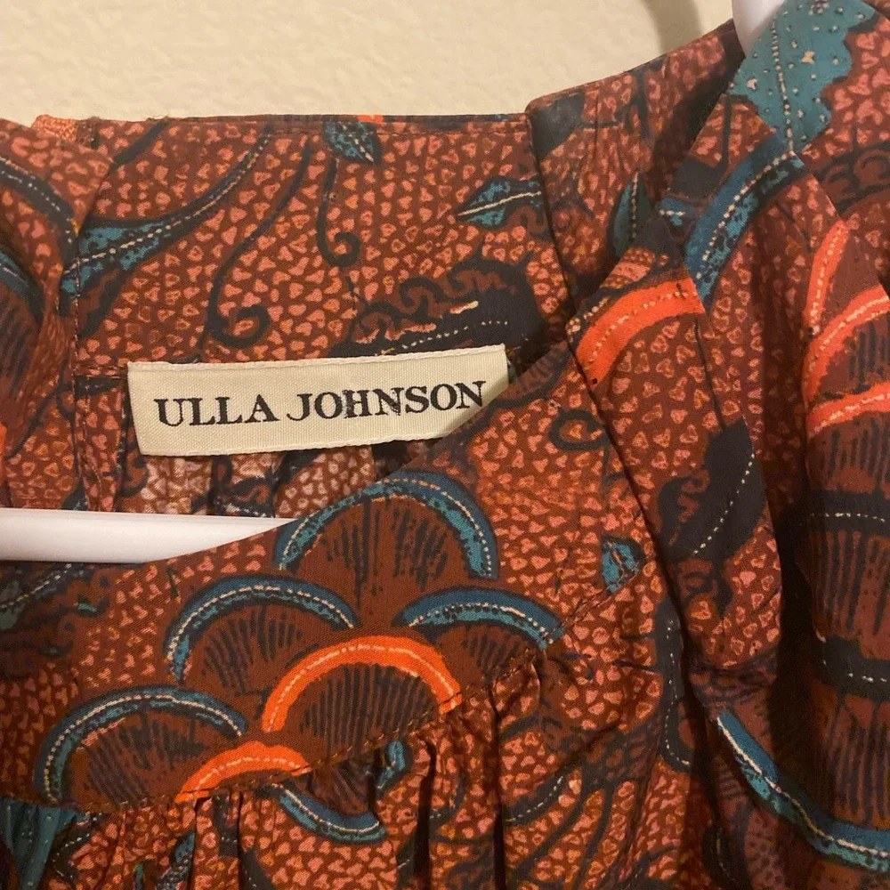 Ulla Johnson Mireya Puff Sleeve Denisa Carmine Peplum Blouse